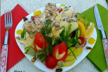 «салат с рыбными тефтельками и грецкими орешками»: шаг 8
