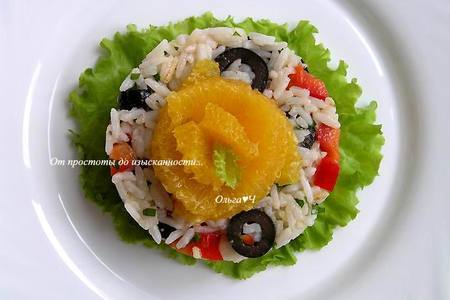 Рисовый салат с маслинами, сладким перцем и апельсином: шаг 3