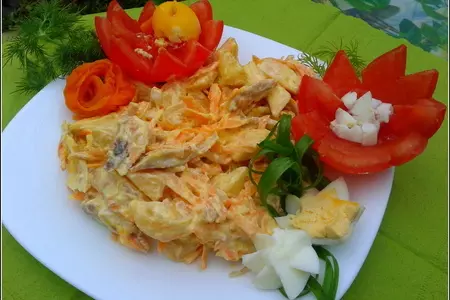 Cалат с курочкой и фруктами: шаг 4