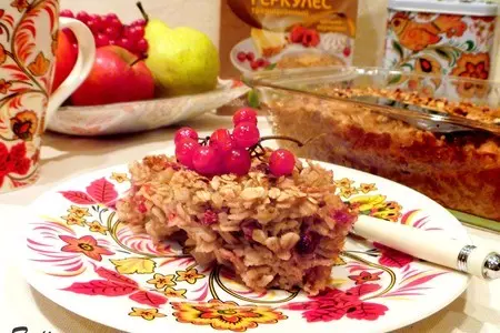 Каша овсяная с фруктами и брусникой: шаг 5