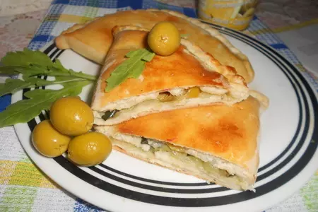 Кальцоне с цукини, оливками и моцареллой.: шаг 9
