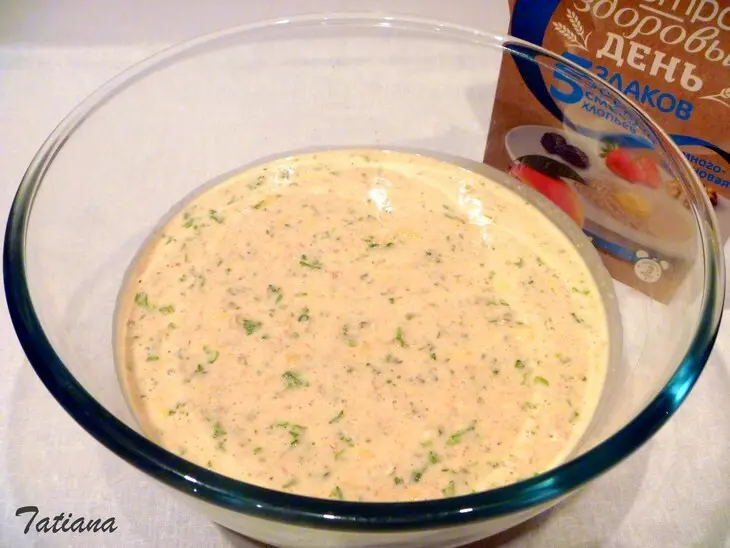 Оладьи многозерновые с сыром  и зеленью: шаг 3