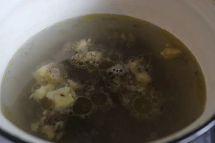 Каша из многозлаковых хлопьев с мясом  и сыром " завтрак богатыря": шаг 2