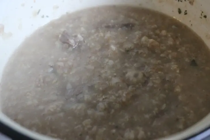 Каша из многозлаковых хлопьев с мясом  и сыром " завтрак богатыря": шаг 4