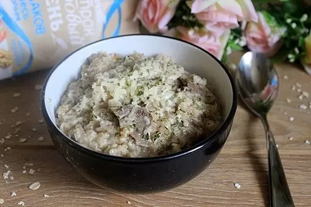 Каша из многозлаковых хлопьев с мясом  и сыром " завтрак богатыря": шаг 5