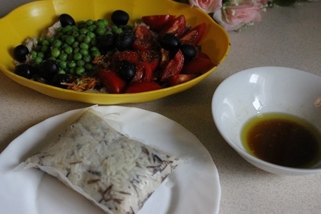 Теплый салат из риса "актавика mix" и копченой рыбы за 30 минут: шаг 12