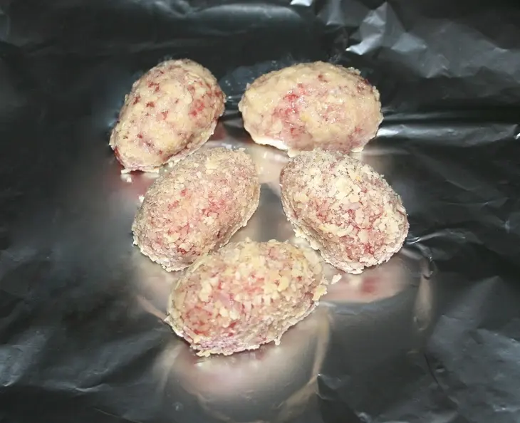 Мясные мини-зразы с сырной начинкой с рисом басмати mix  и овощами "птичье гнездо" за 20 минут: шаг 5
