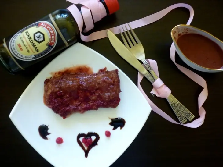 Мясо, запечённое в бруснично-апельсином соусе: шаг 7