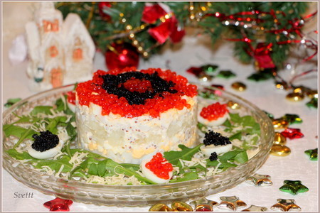 Салат с кальмарами "празднично-новогодний": шаг 6