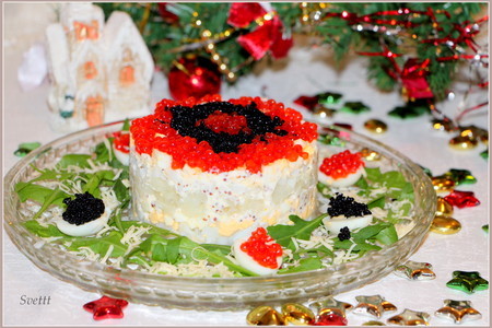 Салат с кальмарами "празднично-новогодний": шаг 7