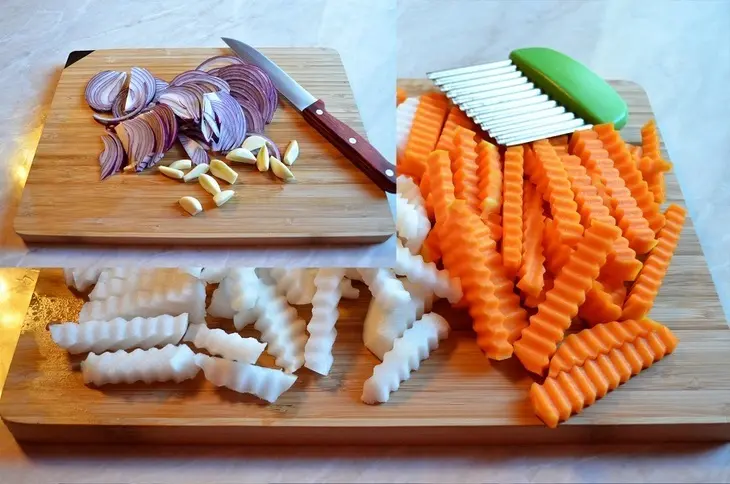 Нежная курица с гарниром из редьки и тыквы.: шаг 6