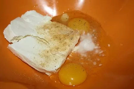 Творожно-тыквенный пирог с овощами и сыром: шаг 1