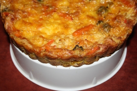 Творожно-тыквенный пирог с овощами и сыром: шаг 8