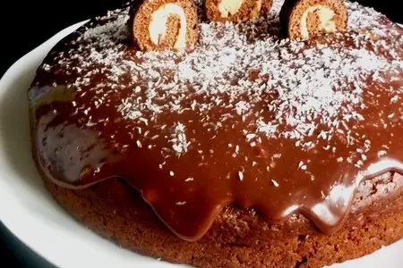 Шоколадно-кокосовый торт (постный, без яиц и масла, серия гости на пороге): шаг 4