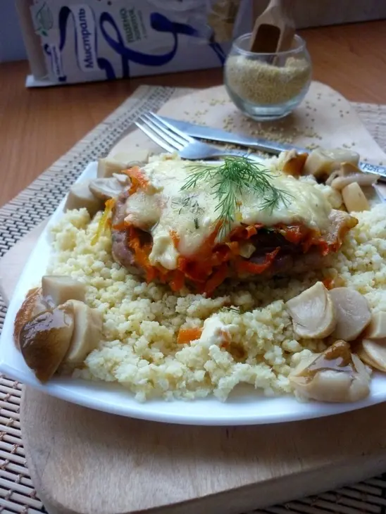 Курица , запечённая с овощами, с золотым пшеном за 25 минут: шаг 6