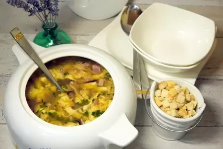 Быстрый супчик с яичными блинчиками: шаг 6