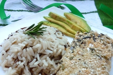 Рыбное филе в кунжутно-розмарином панцире с рисом акватика mix за 30 минут: шаг 6