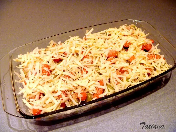 Треска с овощами под сырной корочкой: шаг 5