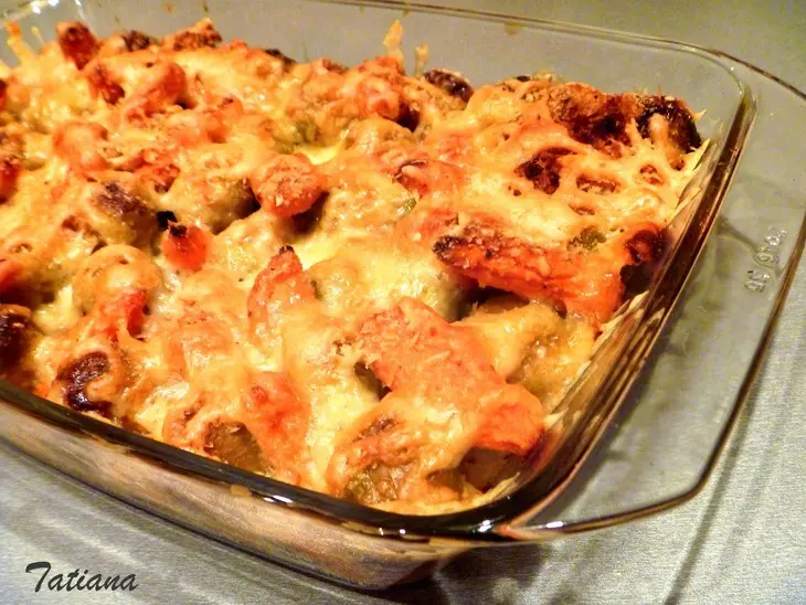 Треска с овощами под сырной корочкой: шаг 6