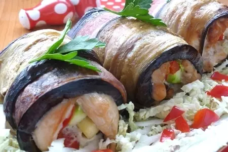 Рулетики из куриного филе в баклажане: шаг 9