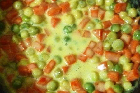 Нежная курочка по-итальянски с морковью и зеленым горошком в молочно-сливочном  соусе: шаг 3