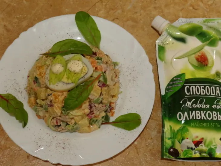 Салат ассорти с морепродуктами: шаг 3