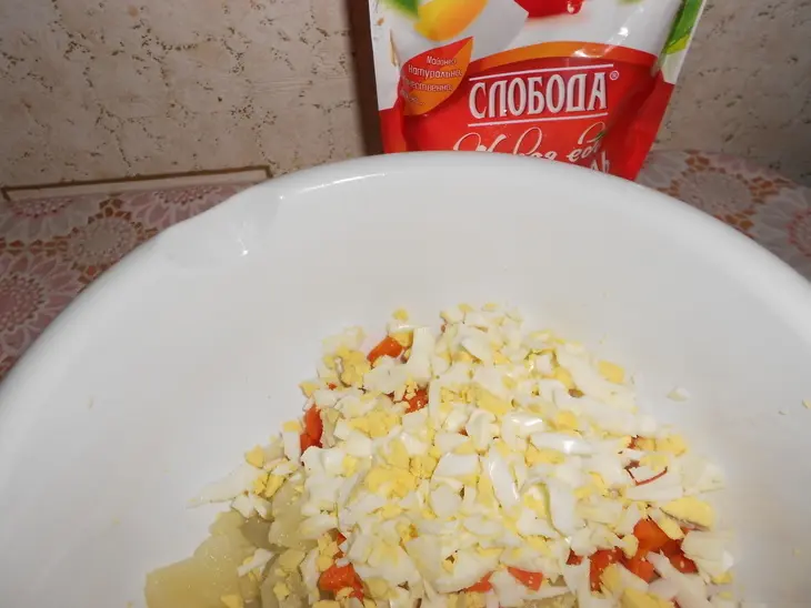Оливье с курицей: шаг 6