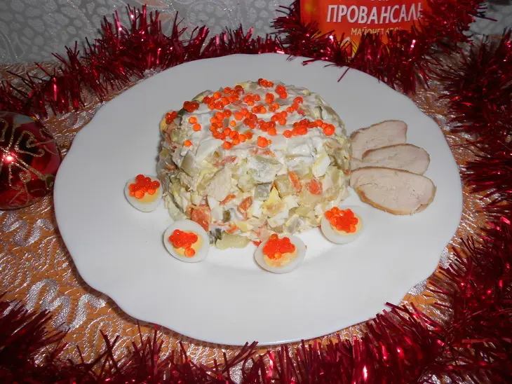 Оливье с курицей: шаг 9