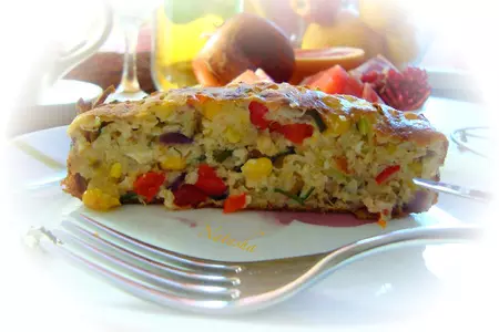 Творожная запеканка с брынзой, курицей и овощами на завтрак: шаг 2
