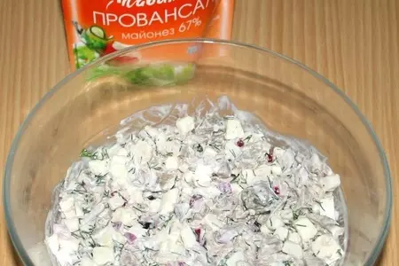 Волованы с мясным салатом: шаг 9
