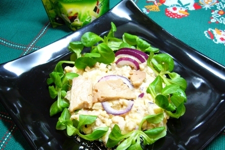 Салат с печенью трески с майнезно-горчичной заправкой: шаг 6