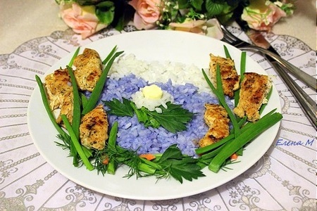 Нежная курочка с чесноком и травами с рисом или ужин для маленькой привереды.: шаг 11