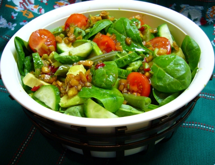 Зеленый салат с авокадо: шаг 5