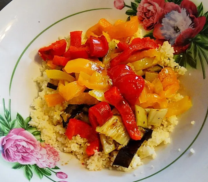 Нежная курочка с кускусом и овощами гриль.: шаг 8