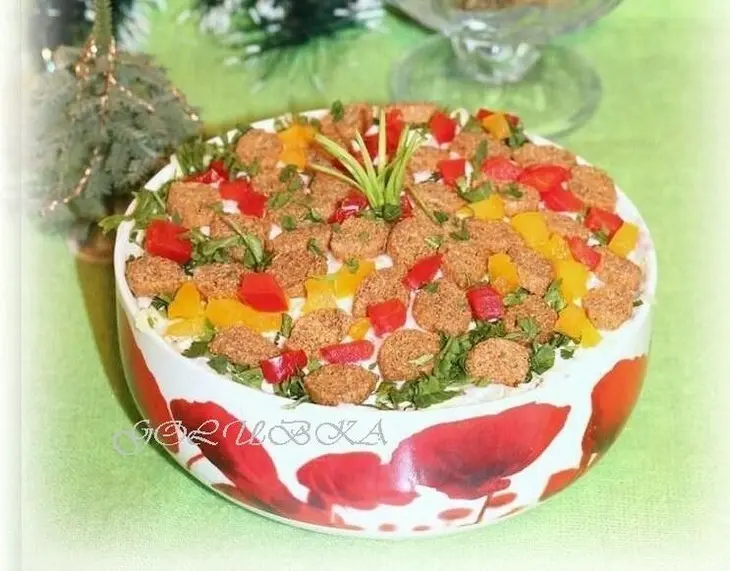 Салат из пекинской капусты, курицы и сухарей: шаг 8