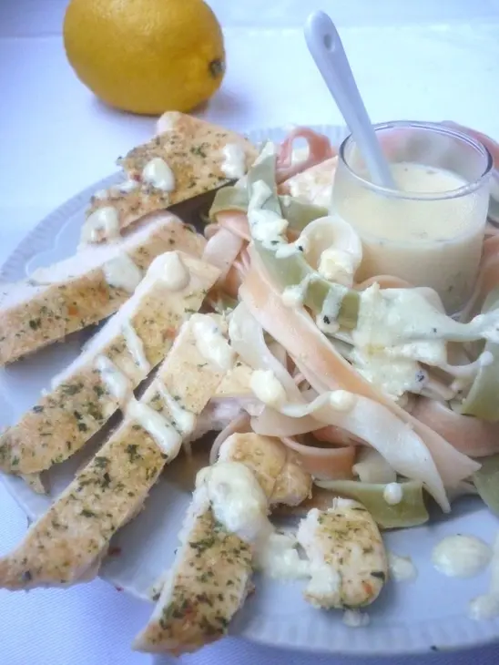 Паста linguine с лимонным соусом для нежной курочки с чесноком: шаг 7