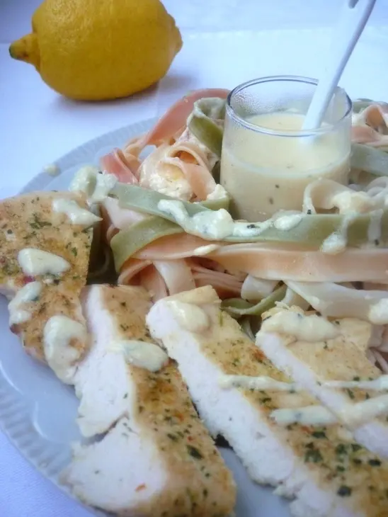 Паста linguine с лимонным соусом для нежной курочки с чесноком: шаг 9