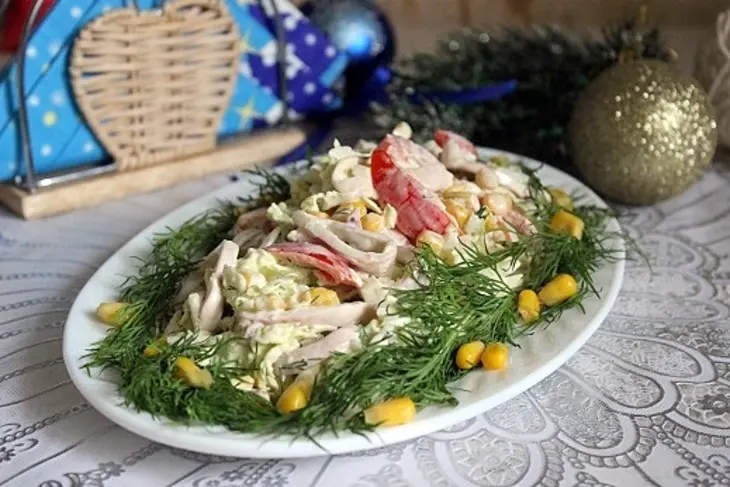 Салат с кальмарами: шаг 7