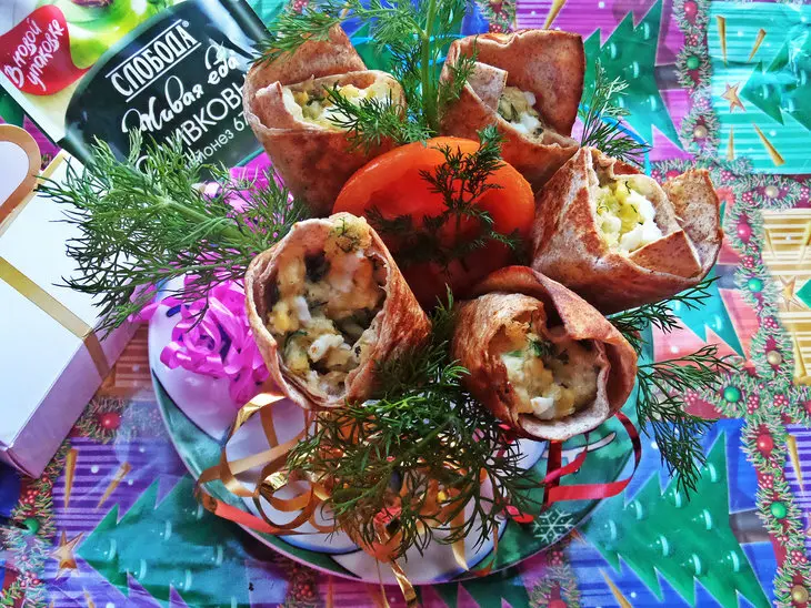 Сырный салат в кулёчках: шаг 9