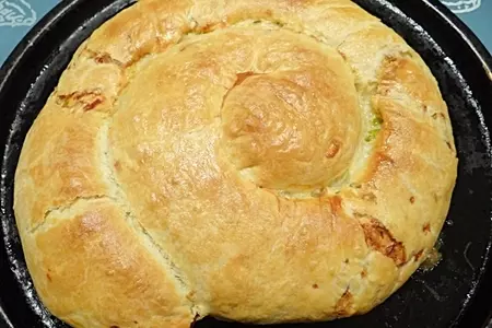 Пирог с рисом, луком -пореем и сыром: шаг 9
