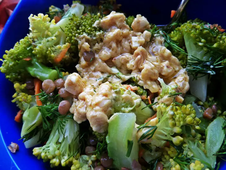 Курица с гарниром из брокколи и чечевицы: шаг 5