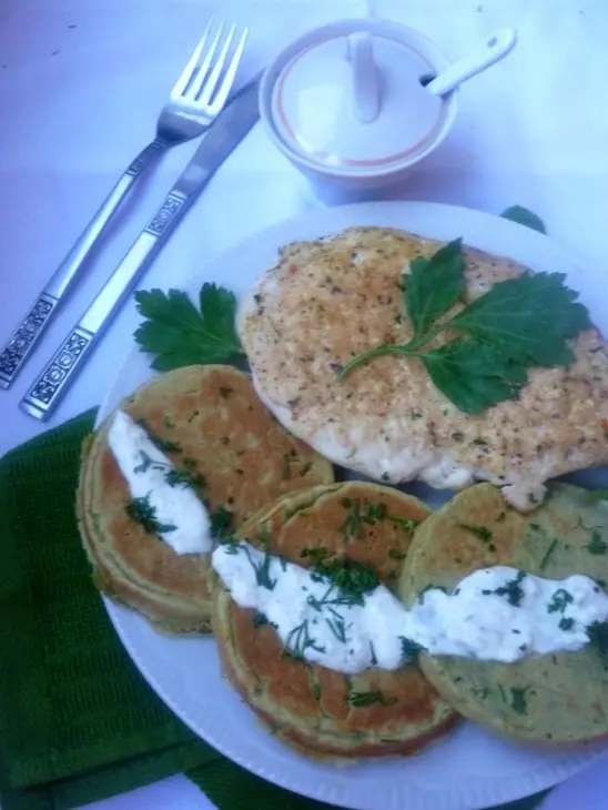 Гороховые оладьи для курочки с чесноком: шаг 7