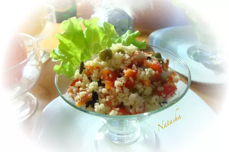 Салат с кус-кусом и копчёной форелью: шаг 6