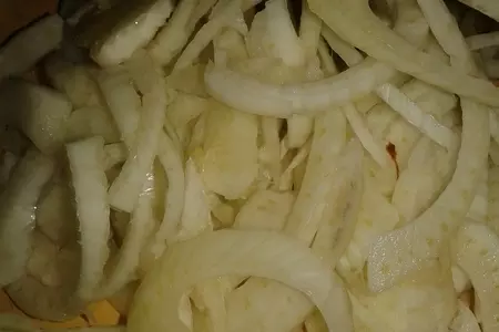 Закуска из баклажана и маша с маринованным фенхелем и моцареллой: шаг 2