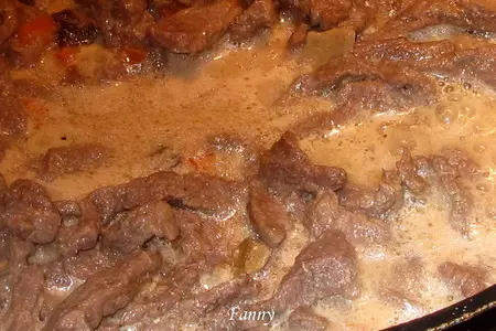 Бефстроганов с рисовым барашком: шаг 3