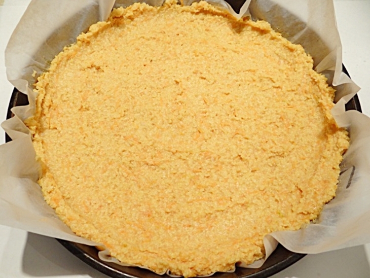 Пирог с сыром и томатами черри из пшенной каши: шаг 4