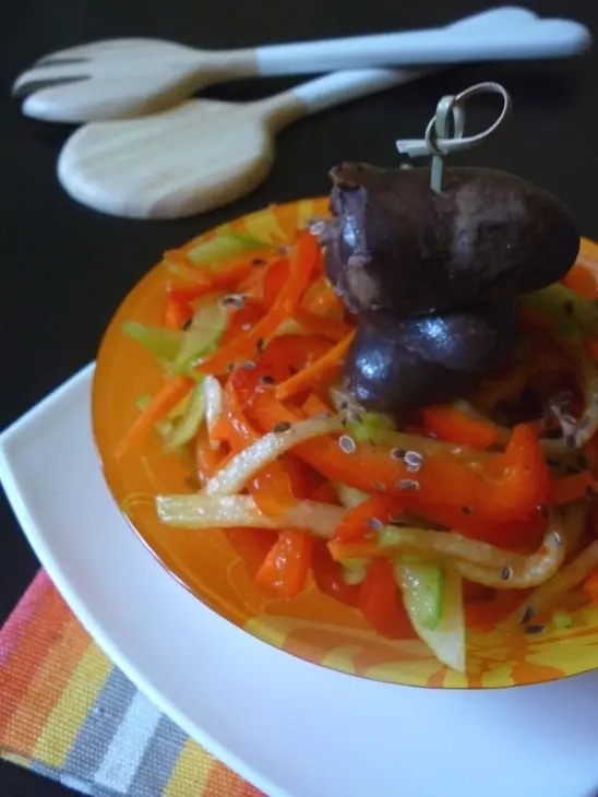 Овощной салат с сердечками индейки терияки: шаг 5