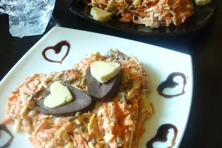 Салат с морковью "сердешный": шаг 4