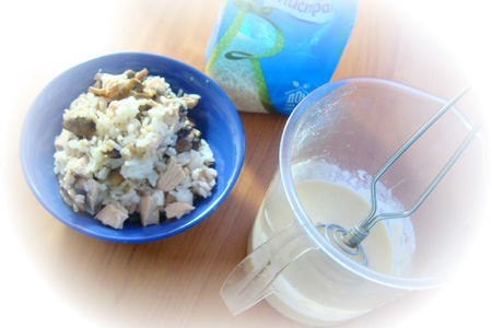 Блины на завтрак с рисом, грибами и кроликом: шаг 2