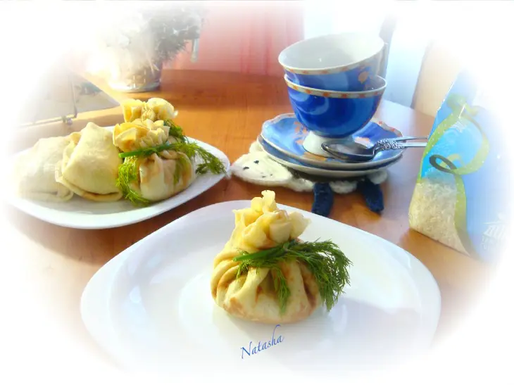 Блины на завтрак с рисом, грибами и кроликом: шаг 7